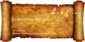 Lukovics Éva névjegykártya
