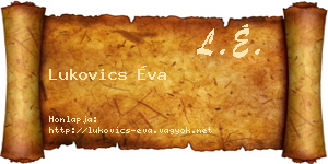 Lukovics Éva névjegykártya