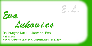 eva lukovics business card